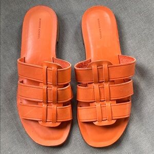 NWOB Mansur Gavriel Woven leather Strap Slide Sandals